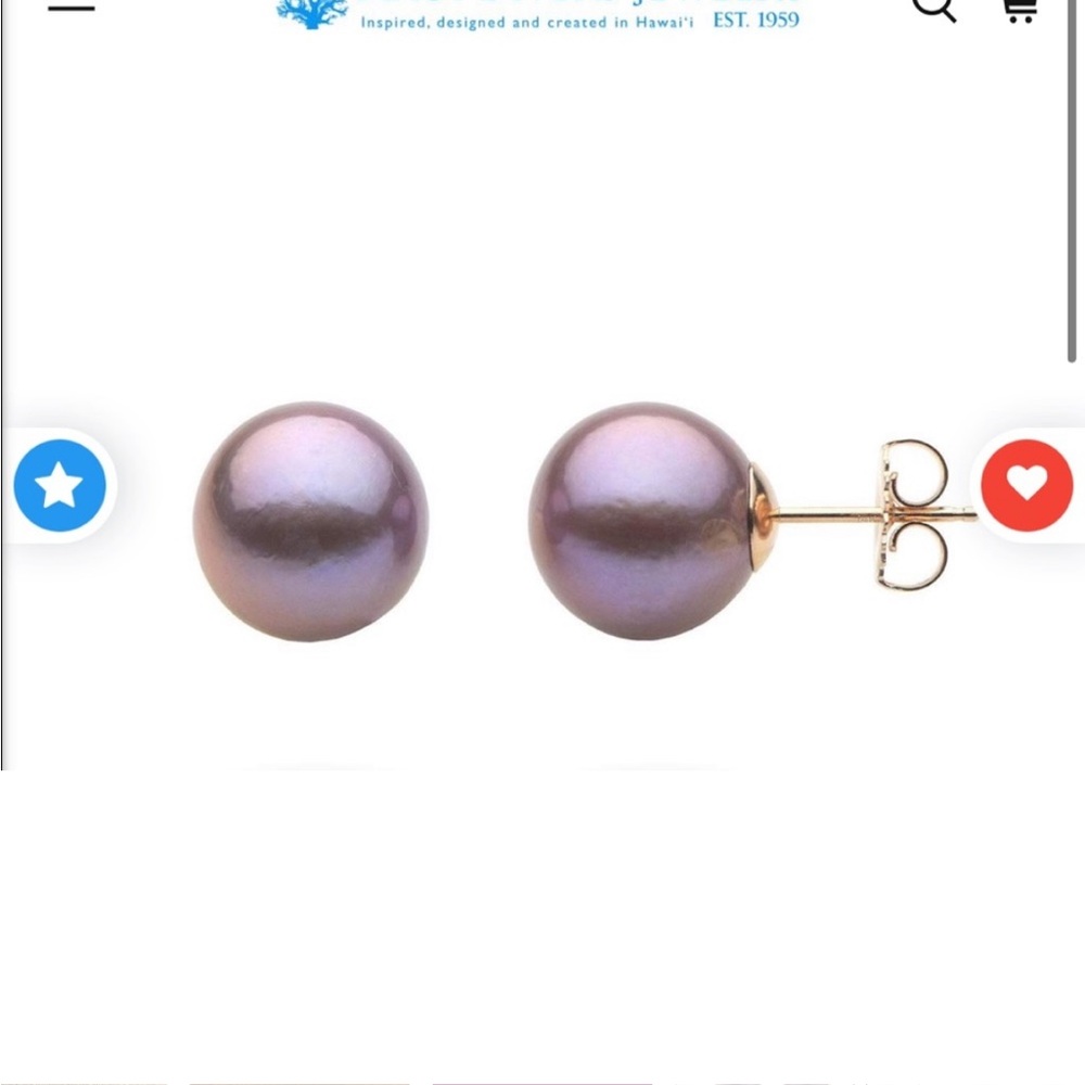 Maui Divers Jewelry Purple Pearl Stud Earrings